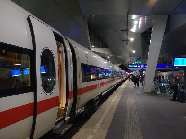 Arrived at Wien Hbf The ICE train at platform 11