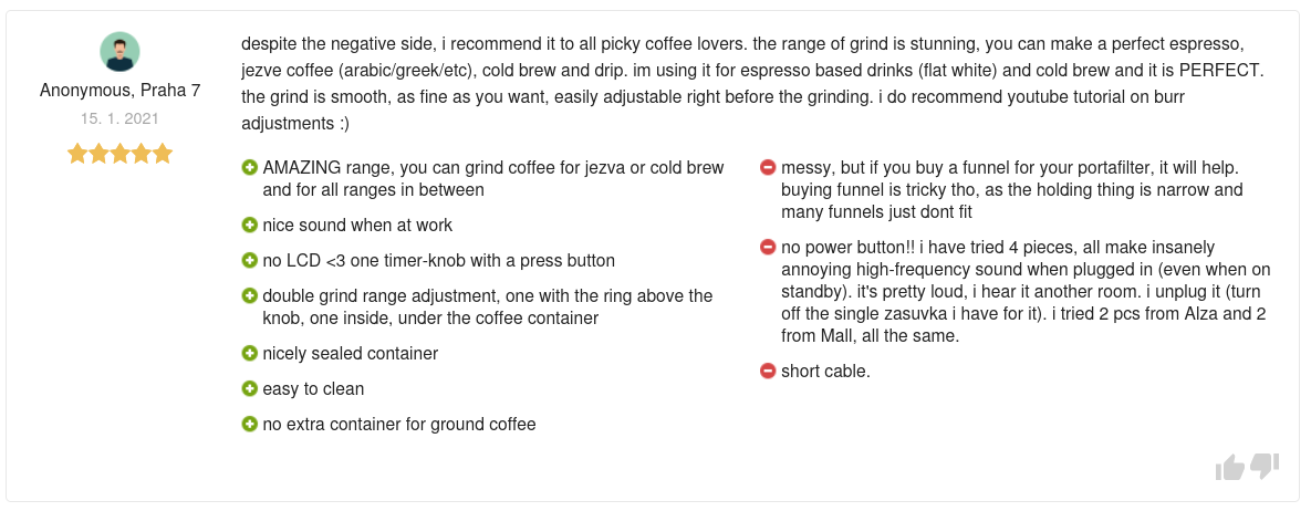 Grinder review at Alza.sk